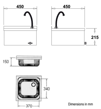 Раковина с кнопкой для включения Nofer 13046
