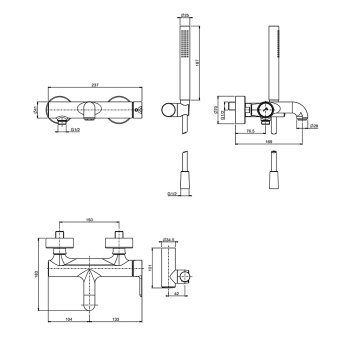 Смеситель для душа Fima Carlo Frattini Snap настенный, хром F3114/1CR