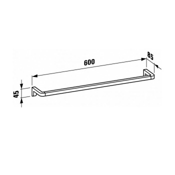Laufen LB3 полотенцедержатель 600 мм, цвет хром