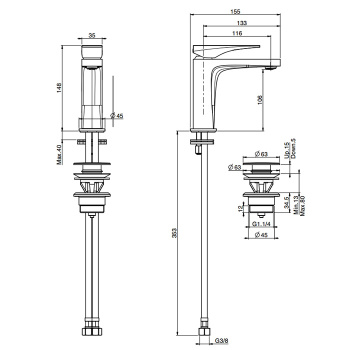 Смеситель для раковины Fima Carlo Frattini Zeta F3961NNS.1 черный