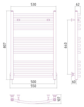 Полотенцесушитель водяной Сунержа АРКУС 800х500 00-0251-8050