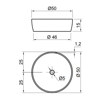 Раковина Antonio Lupi Catino 50х50х15, без отв., белый А0002423619