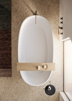 Ванна из искусственного камня 176×91 h52 Catalano Vasche Solid со слив-переливом Nero satinato 7239020022