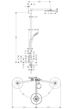 Душевая система Hansgrohe Raindance S 27145000 с термостатом Хром