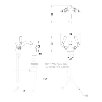 Смеситель для раковины Devon&Devon Black Dandy MARF54BD золото