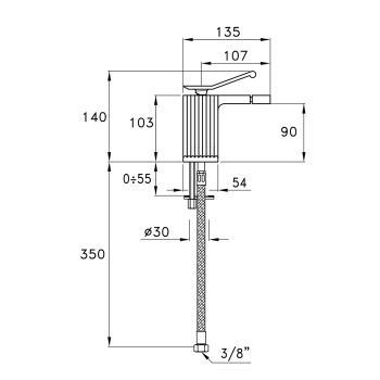 Смеситель для биде Stella Casanova на 1 отверстие 3602MC, хром CS 00300 CR00