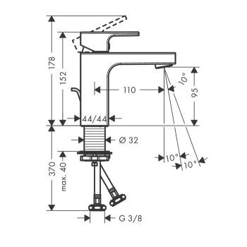 Смеситель для раковины Hansgrohe Vernis Shape 100 71594670 черный