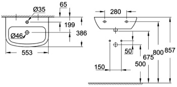 Раковина подвесная Grohe Bau Ceramic 39440000 белая