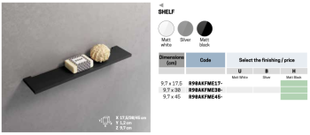 Полка 30 см Novellini Frame R90AKFME30-B, цвет Silver