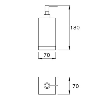 Дозатор для мыла керамический отдельностоящий Stella Bamboo Quadro 1014/D020 хром BQ 10105 CR00