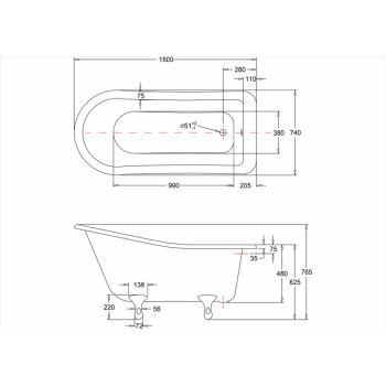 Ножки для ванны Burlington E10 CHR хром