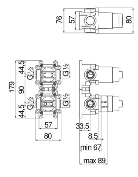 Скрытая часть смесителя для душа Nobili WE81102 черный