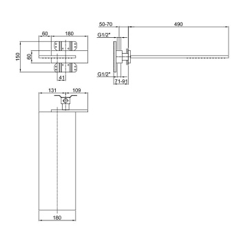 Внешняя часть верхнего душа Fantini Milano 86 02 8036B
