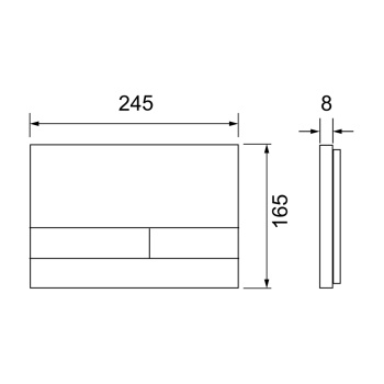 Акриловая панель смыва для унитаза TECEspring square черная S240851