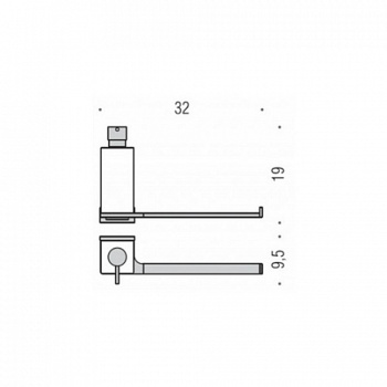 Дозатор для жидкого мыла с полотенцедержателем Colombo Look подвесной, чёрный матовый/матовое стекло B1674.NM-VAN