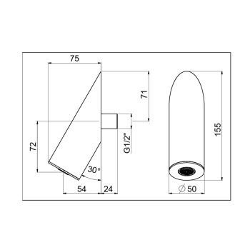 Настенная форсунка душа Carimali Iltondo D50 H200 26883X