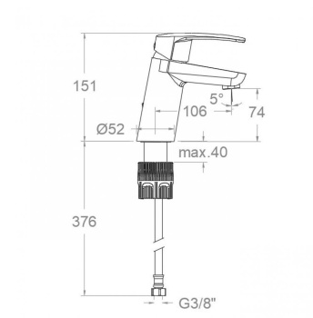 Смеситель для раковины Ramonsoler New Fly чёрный 570111NM