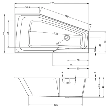 Акриловая ванна Riho 170x90 B114001005