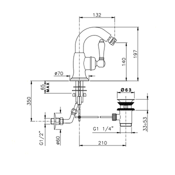 Смеситель для биде Nicolazzi Cinquanta  3455CR76C