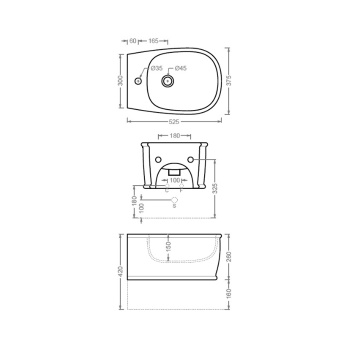 Биде подвесное Artceram Atelier 36х52, 1 отв., черный ATB001 03 00