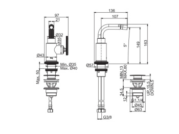 Смеситель для биде Fima Carlo Frattini PARK LANE F1322OS