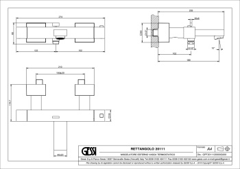Смеситель для ванны Gessi Rettangolo 20111.031 Chrome