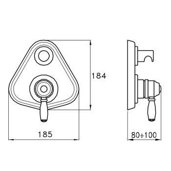 Внешняя часть встраиваемого смесителя для ванны Stella Italica 3254MC P.V. с авт.переключателем, хром IT 01405 CR00