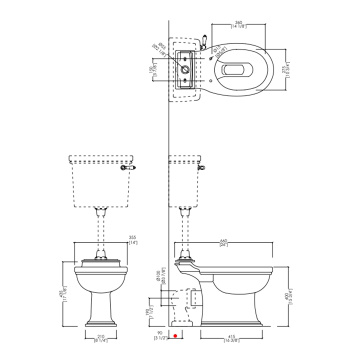 Патрубок для низкого бачка Devon&Devon Westminster/new Etoile/rose укомплектован крепежом для декоративной заглушки унитаза золото светлое IBACZWESOT