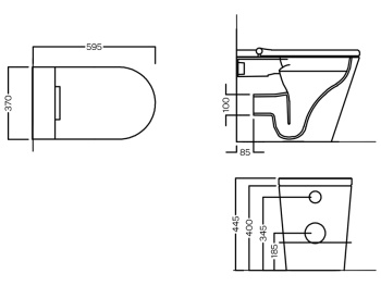 Унитаз напольный Hatria H-smart Y9D401 с крышкой-биде