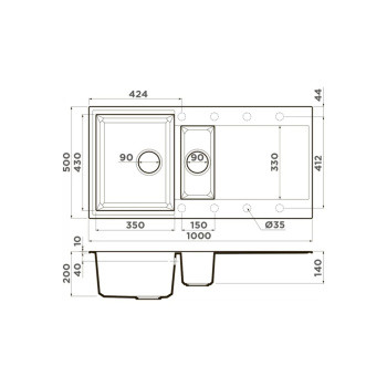 Мойка кухонная Omoikiri Sakaime 100-2-EV эверест 4993898