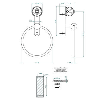 Полотенцедержатель THG Amboise Malachite A1J-F01-504N полированное золото