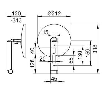 Зеркало косметическое Keuco iLook_move 21 17612059004 с подсветкой, никель шлифованный