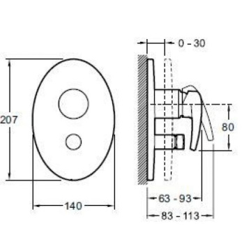 Смеситель для ванны Jacob Delafon Panache E98716-CP