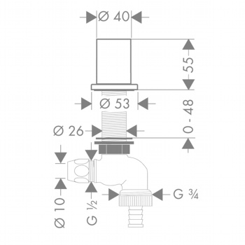 Axor Starck Кухонный запорный вентиль, ½’, цвет: под сталь 10823800