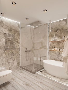 Axor Uno Смеситель для ванны, однорычажный, с ручным душем, напольный, внешняя часть, цвет: шлифован