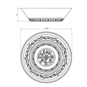 Блюдо керамическое THG Marquise Noir Decor Or A7F-A02-4615 белый