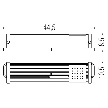 Полка Colombo Time 44.5см SX, с полотенцедержателм и держателем для туалетной бумаги., хром W4276S.CR