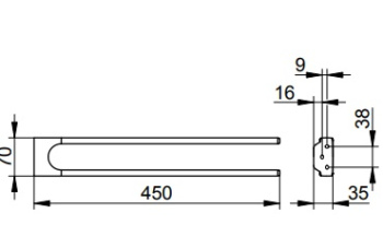 Полотенцедержатель Keuco Moll 12718290000 красное золото шлифованное