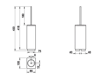 Ершик для унитаза Gessi Rettangolo 20843.099 Black Xl