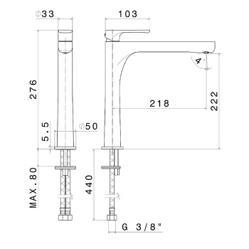 Смеситель для раковины Kerama Marazzi Ole 69415KM.21.018 хром