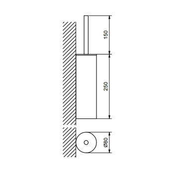 Ершик подвесной Fantini Young с контейнером, Matt Gun Metal PVD/белая керамика 96 P5 7647