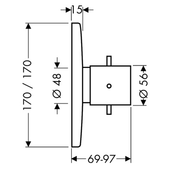 Axor Starck Organic Встраиваемый термостат для душа, 43 л/мин, внешняя часть, цвет: хром 10716000