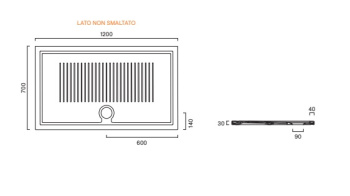 Душевой поддон 120×70 Catalano H3 Ceramic Bianco lucido 7041270001