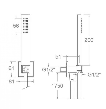 Душевой набор Ramonsoler встраиваемый золото 4792MROC