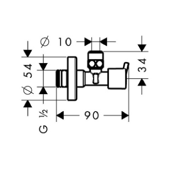 Вентиль Hansgrohe S 13901000 с рукояткой