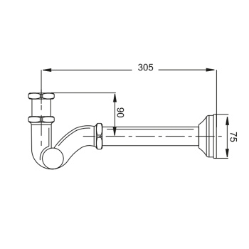 Сифон для раковины Fima Carlo Frattini Complementi Bagno с доступом сзади, без слива, труба 24, S-образный, хром F402CR