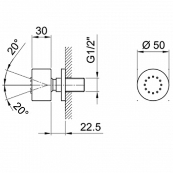 Душевой набор Fantini Venezia ручная лейка VENEZIA, шланг 150 см, держатель для ручной лейки, хром 29 02 5943