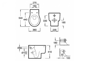 Приставной унитаз Jacob Delafon Formilia Viragio E4772-00