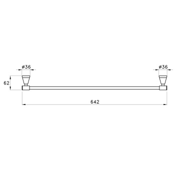 Полотенцедержатель настенный Stella 130 60 см 602/60 хром CT 10002 CR00
