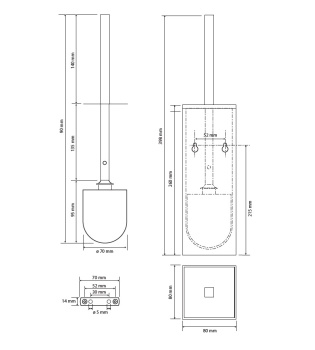 Ёршик, напольный/подвесной Bemeta White 102913094 белый